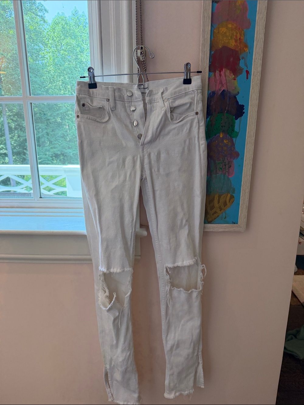 White Distressed High-Rise Women’s Jeans